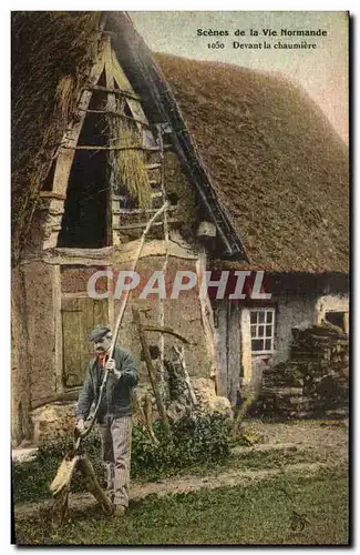 Cartes postales Scenes de la Vie Normande Devant la Chaumiere Folklore Normandie