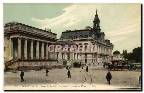 Cartes postales Tours Le palais de Justice et le Nouvel Hotel de Ville