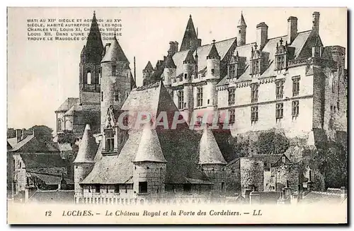 Cartes postales Loches Le Chateau Royal et la Porte des Cordeliers