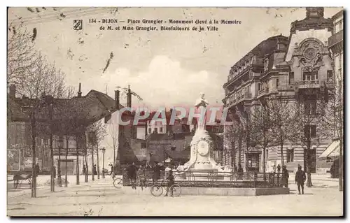 Cartes postales Dijon Place Grangier Monument eleve a la Memoire de M et Mme Grangier