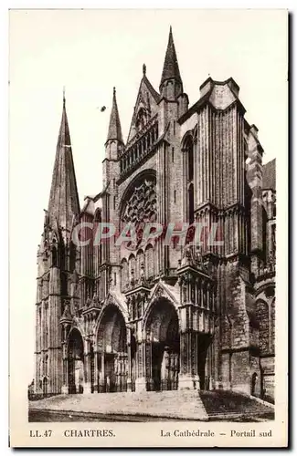 Cartes postales Chartres La Cathedrale Portail Sud