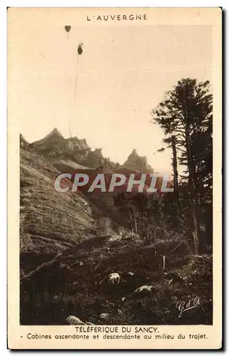 Cartes postales Teleferique Du Sancy Cabines Ascendante et descendante au milieu du trajet