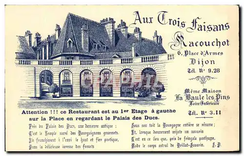 Cartes postales Dijon Aux trois faisans Racouchot Place d&#39armes