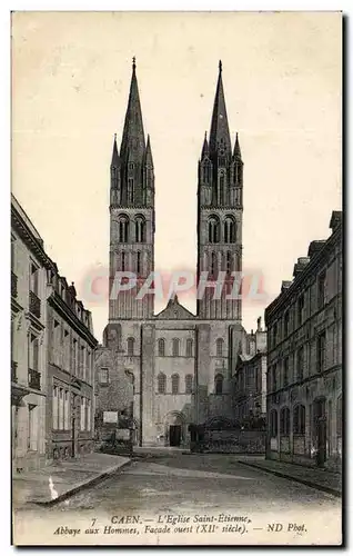 Ansichtskarte AK Caen L&#39Eglise Saint Etienne Abbaye Aux Hommes Facade Ouest