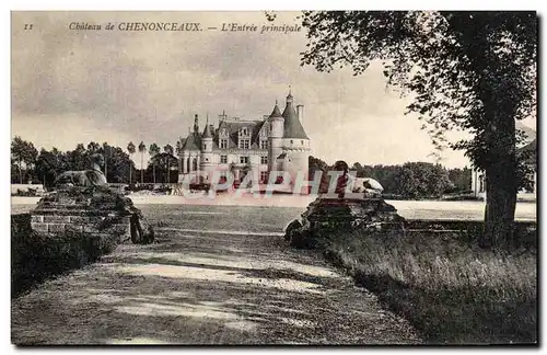 Ansichtskarte AK Chateau De Chenonceaux L&#39Entree Principale Sphinx