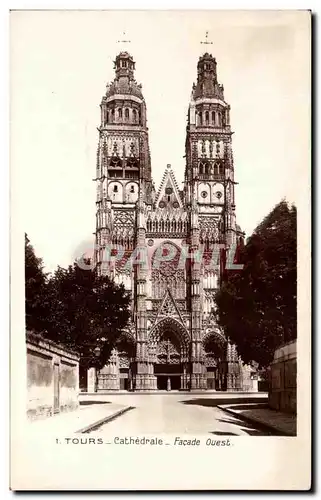 Cartes postales Tours Cathedrale Facade Ouest