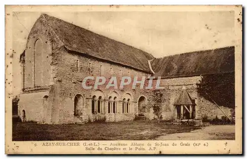 Ansichtskarte AK Azay Sur Cher Ancienne Abbaye De St Jean Du Grais Salle Du Chapitre Et Le Puits