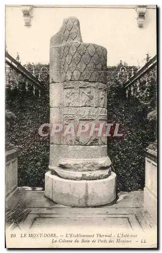 Cartes postales Le Mont Dore L&#39Etablissement Fhermal L&#39Interieur La Colonne du Bain de Pieds des Hommes