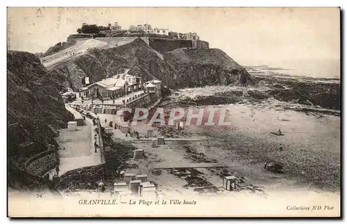 Cartes postales Granville La Plage Et La Ville haute