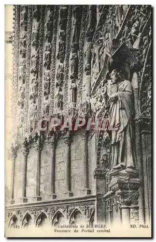 Cartes postales Cathedrale De Bourges Voussure Du Portail Central