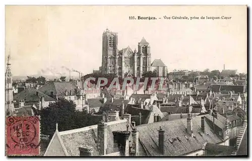 Cartes postales Bourges Vue Generale Prise De Jacques Coeur