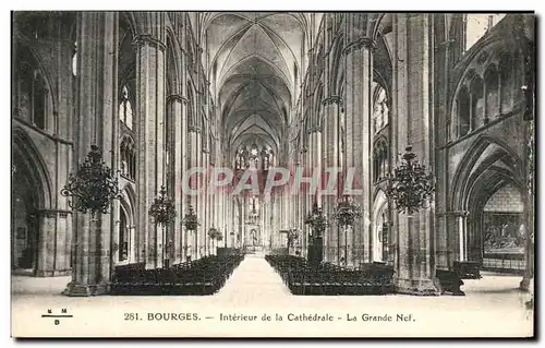 Ansichtskarte AK Bourges Interieur De La Cathedrale La Grande Nef