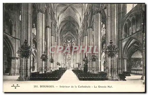Cartes postales Bourges Interieur De La Cathedrale La Grande Nef