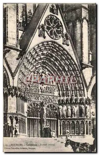 Ansichtskarte AK Bourges Cathedrale Portail Central