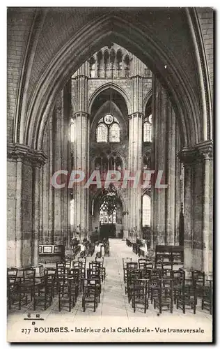 Cartes postales Bourges Interieur De La Cathedrale Vue Transversale