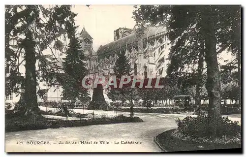 Cartes postales Bourges Jardin De l&#39Hotel De Ville La Cathedrale