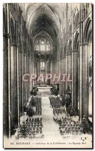 Cartes postales Bourges Interieur De La Cathedrale La Grande Nef