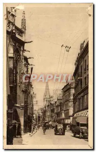 Cartes postales Caen La Rue St Pierre En Premier Plan Notre Dame De Froide Rue