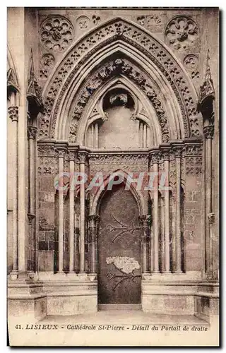 Cartes postales Lisieux Cathedrale St Pierre Detail Du Portail De Droite