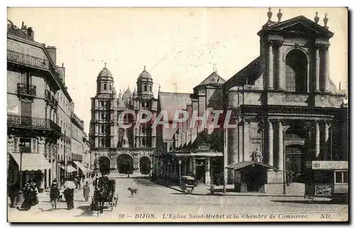 Cartes postales Dijon L&#39Eglise Saint Michel Et La Chambre De Commerce