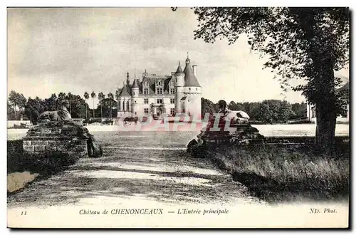 Ansichtskarte AK Chateau de Chenonceaux L&#39Entree Principale Sphinx