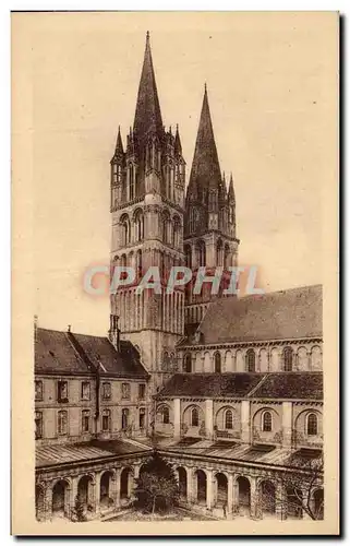 Cartes postales Caen Le Lycee Cloitre Et tours De L&#39Eglise Saint Etienne