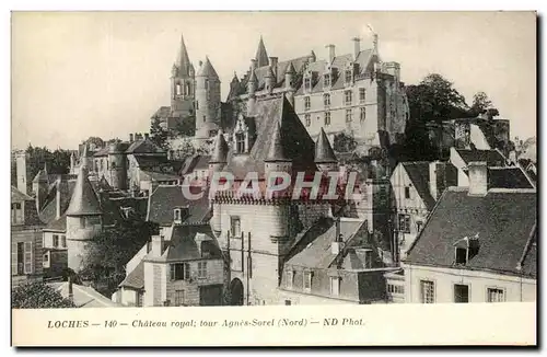 Cartes postales Loches Chateau royal tour Anes Sorel