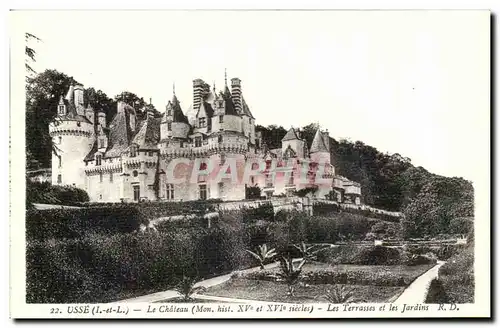 Cartes postales Usse Le Chateau Les Terrasses et les Jardins