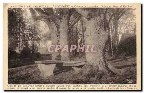 Ansichtskarte AK Savoie Souvenir De Lamartine Saint Point Chateau De Lamartine Table et banc d&#39Abeillard