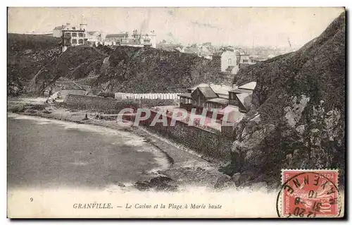 Cartes postales Granville Le Casino Et La Plage a Marie haute