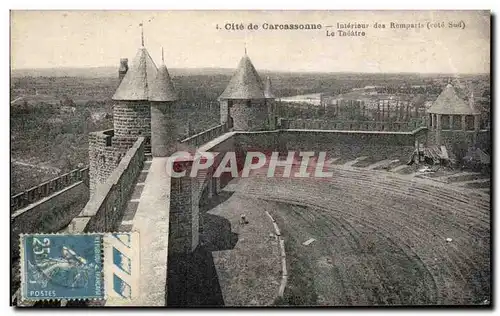 Ansichtskarte AK Cite De Carcassonne Interieur Des Remparts