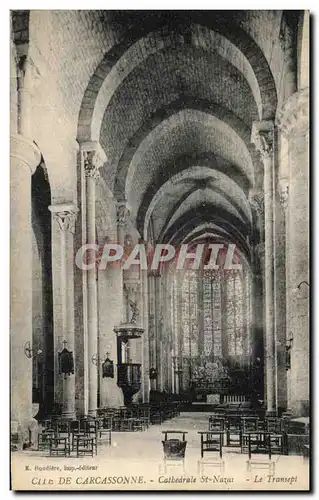 Ansichtskarte AK Cite De Carcassonne Cathedrale St Nazaire Le Transept