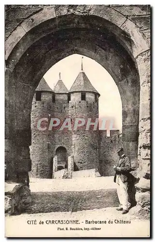 Ansichtskarte AK Cite De Carcassonne Barbacane Du Chateau