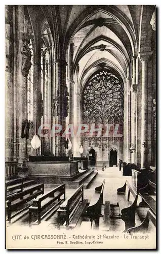 Ansichtskarte AK Cite De Carcassonne Cathedrale St Nazalre Le transept