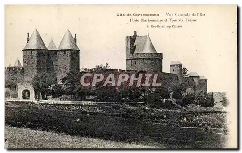 Cartes postales Cite De Carcassonne Vue Generale De Porte Narbonnaise et tour du Tresor