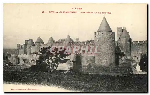 Cartes postales Cite De Carcassonne Vue generale du Sud Est