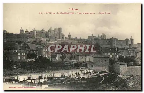 Cartes postales L&#39Aude Cite de Carcassonne Vue d&#39ensemble Cote Ouest