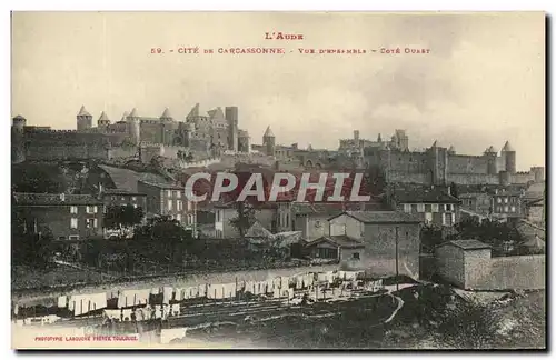 Cartes postales L'Aude Cite de Carcassonne Vue d'ensemble Cote Ouest