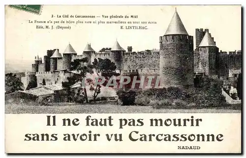 Ansichtskarte AK la Cite de Carcassonne Vue generale du Midi