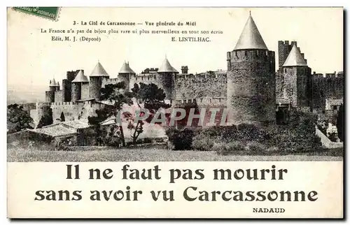 Cartes postales la Cite de Carcassonne Vue generale du Midi