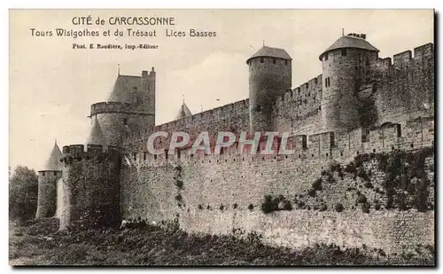 Ansichtskarte AK Cite de Carcassonne Tours Wisigothes et du Tresaut Lices Basses