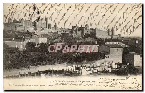 Cartes postales Cite de Carcassonne Vue generale Ouest