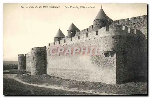 Ansichtskarte AK Cite de Carcassonne Les Fosses Cote sud est