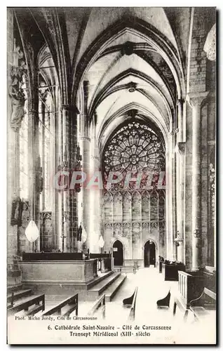 Cartes postales Cathedrale Saint Nazaire Cite de Carcassonne Transept Mcridienal