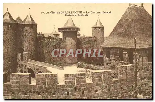 Ansichtskarte AK la Cite de Carcassonne Le Chateau Feodal Entree principale