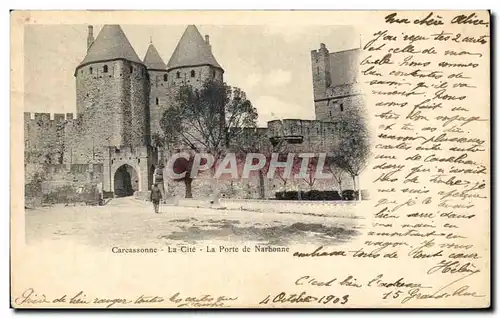 Ansichtskarte AK Carcassonne La Cite La Porte de Narbonne