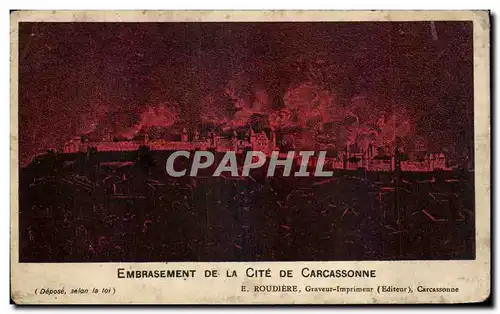Cartes postales Embrasement De La Cite De Carcassonne