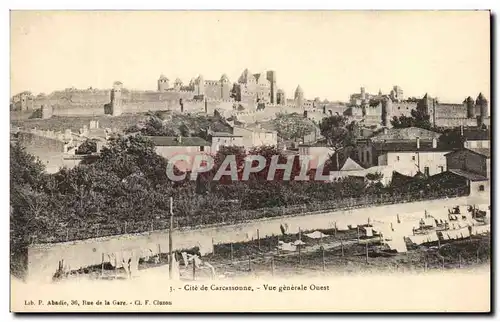 Cartes postales Cite de Carcassonne Vue generale Onest