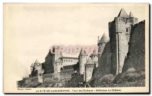 Cartes postales la Cite De Carcassonne Tour de L'Eveque Defenses du Chateau