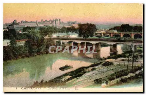 Ansichtskarte AK Carcassonne Les Ponts et la Cite